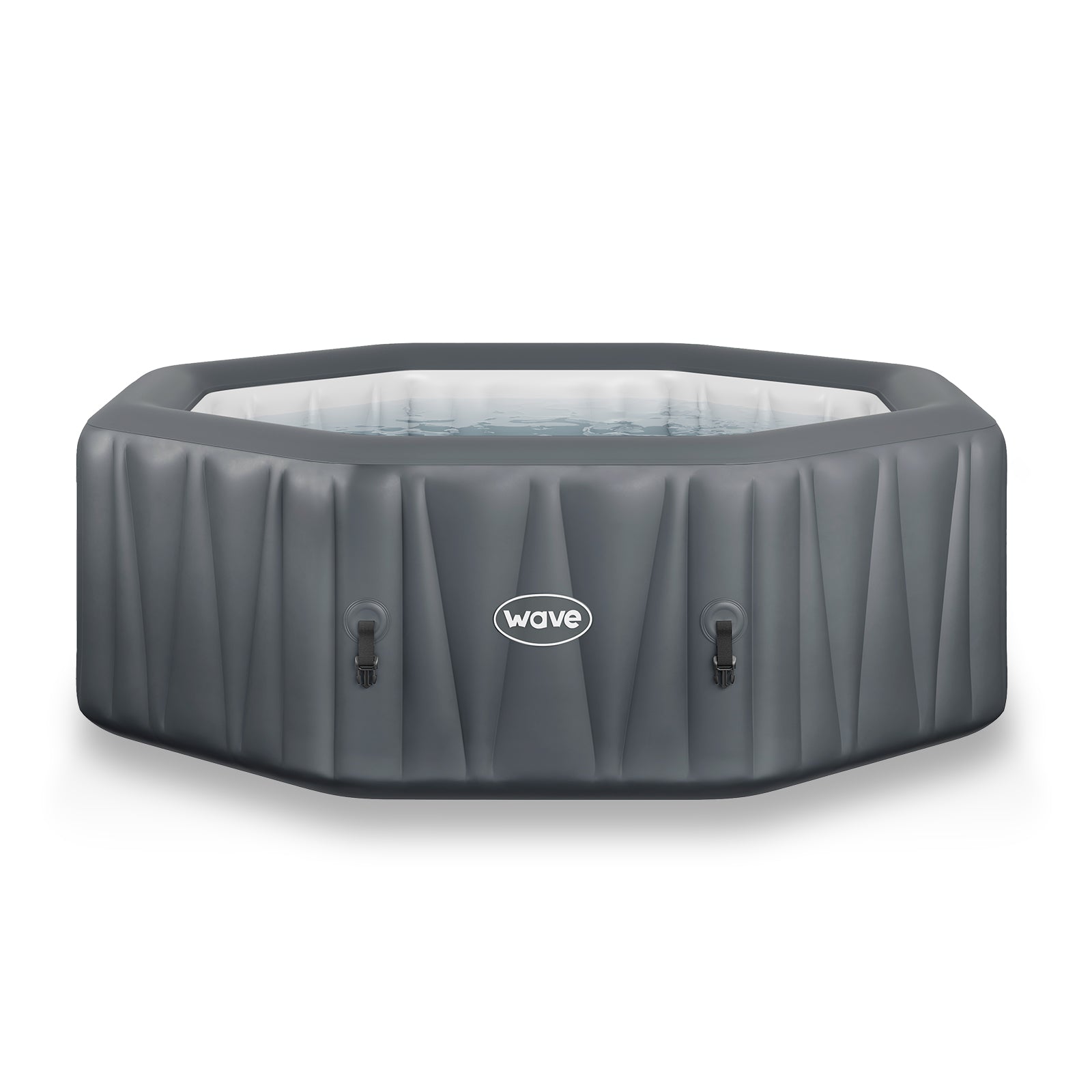 Aegean | 6-Person Inflatable Hot Tub | Built-In Integrated Heater Inflatable Spa Wave Spas Dark Gray 6 Person | 77x25.6"