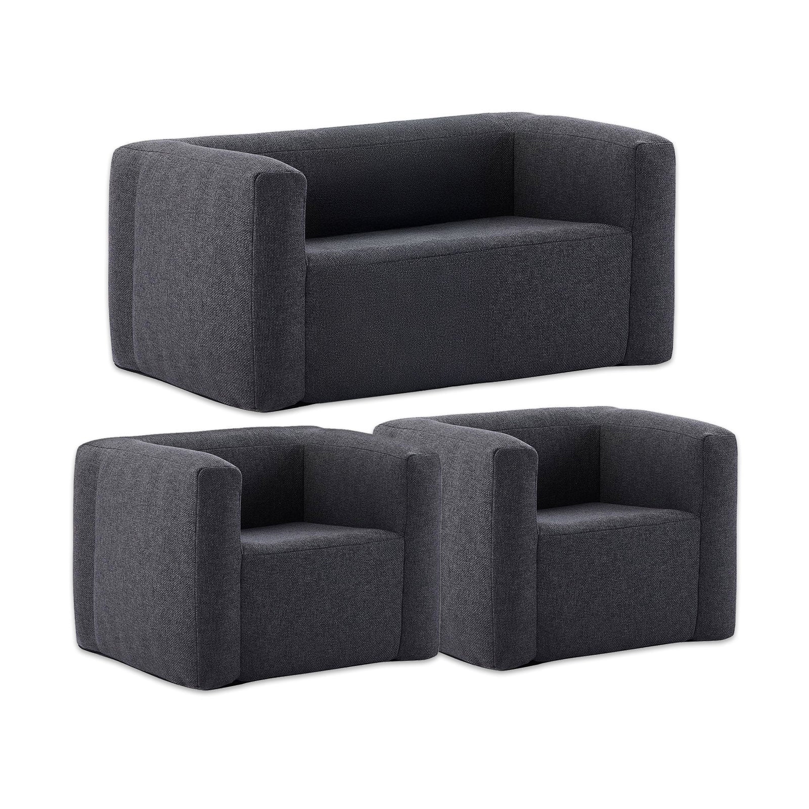 Chair and Double Sofa Set Furniture Wave Spas USA Grey