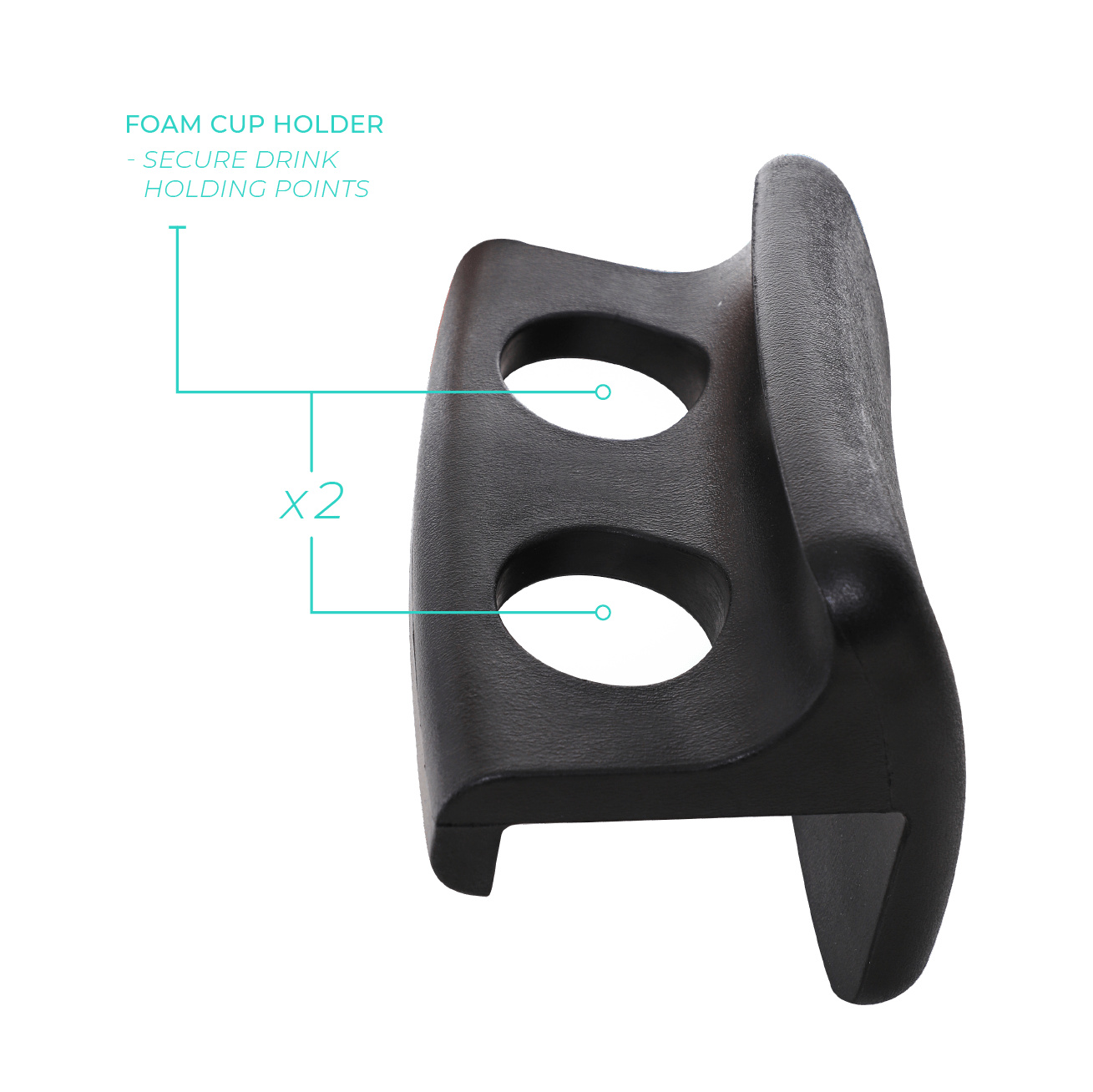 2-in-1 Head Rest & Drinks Holder | Osaka | Black Head Rests Wave Spas