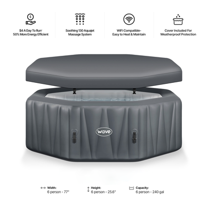 Aegean | 6-Person Inflatable Hot Tub | Built-In Integrated Heater