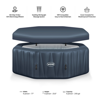 Aegean | 6-Person Inflatable Hot Tub | Built-In Integrated Heater