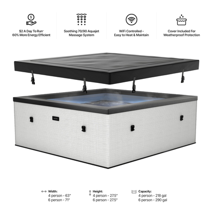 Garda | 4/6-Person Eco Foam Hot Tub | Built-In Integrated Heater