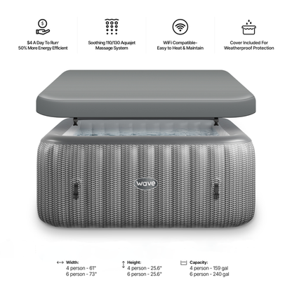 Pacific | 4/6-Person Inflatable Hot Tub | Built-In Integrated Heater