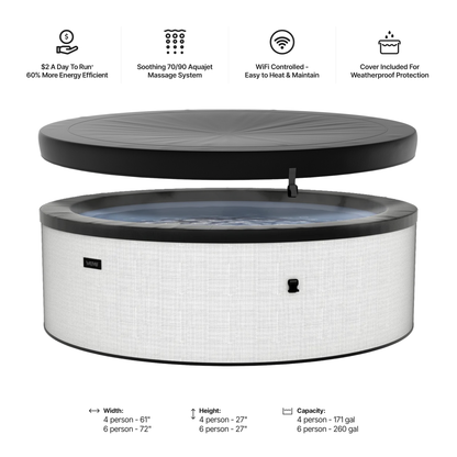Tahoe | 4/6-Person Eco Foam Hot Tub | Built-In Integrated Heater