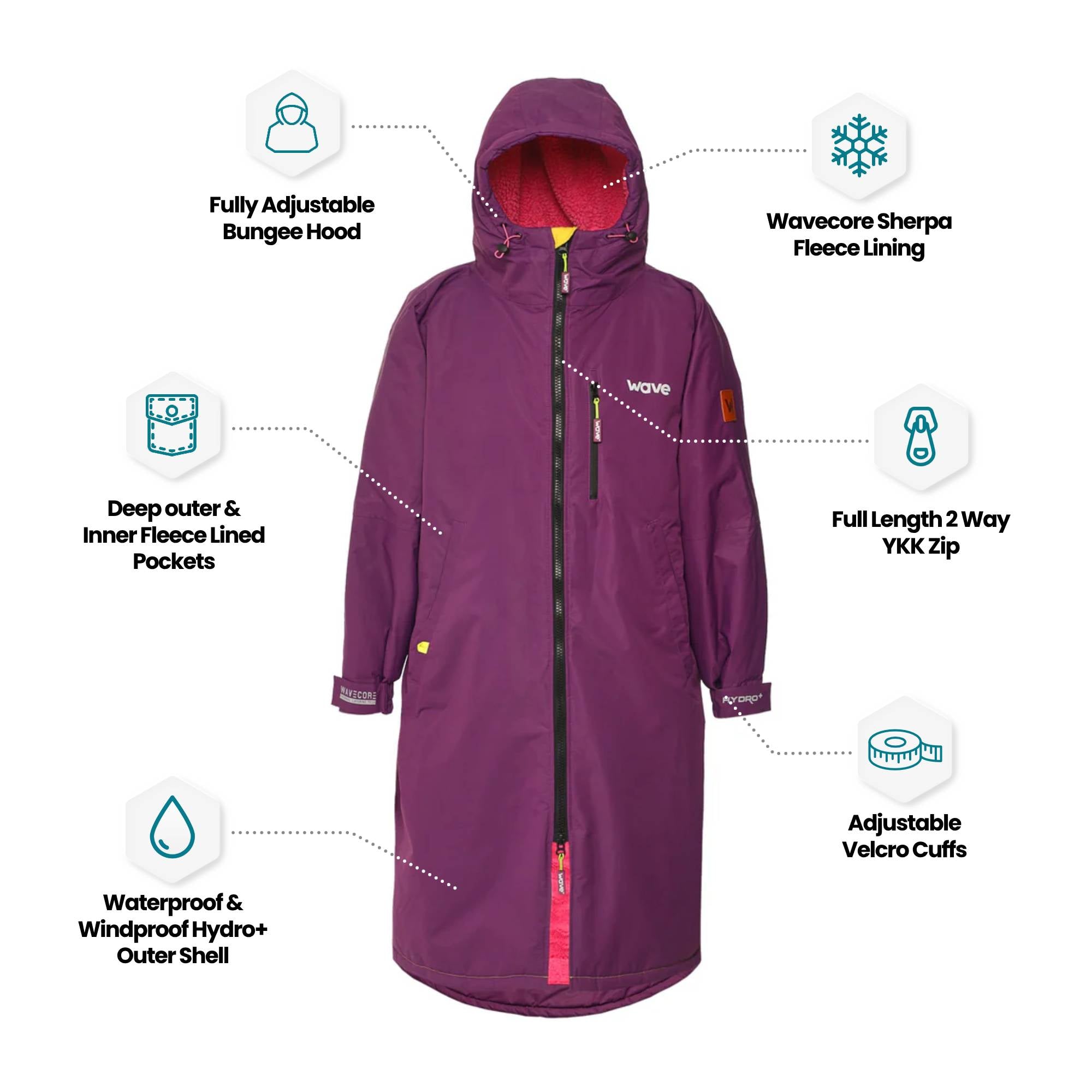 Fleece-Lined Hot Tub Changing Robe | Waterproof & Windproof | Unisex Robes Wave Spas USA