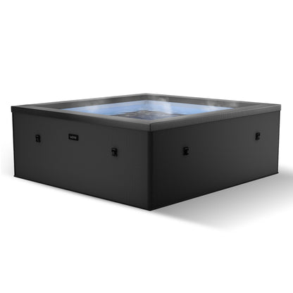 Garda | 4/6-Person Eco Foam Hot Tub | Built-In Integrated Heater Eco Foam Spas Wave Spas Charcoal Black Standard 4 Person | 63x27"  data-contona-source