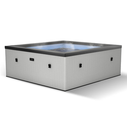 Garda | 4/6-Person Eco Foam Hot Tub | Built-In Integrated Heater Eco Foam Spas Wave Spas Graphite Gray Standard 4 Person | 63x27"