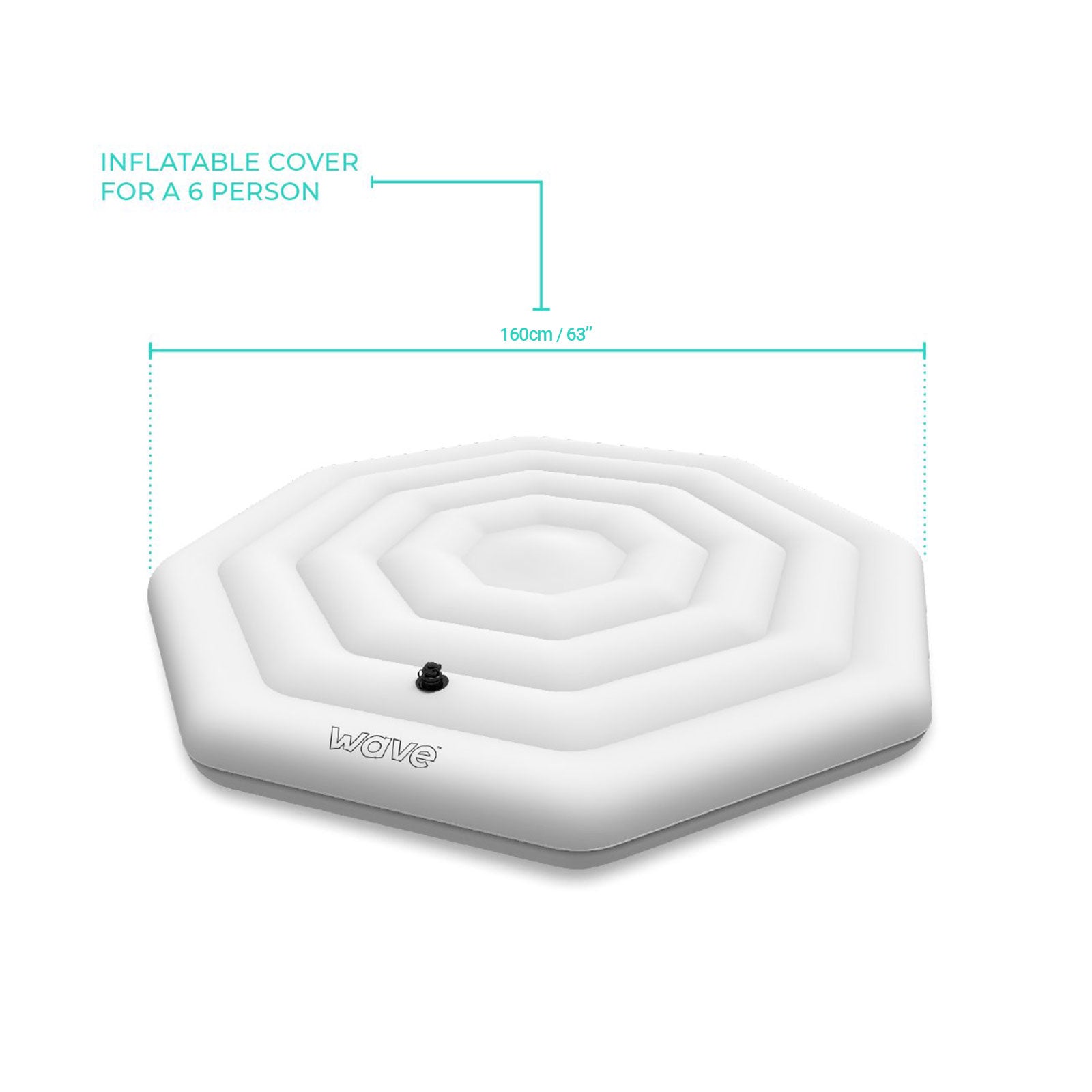 Thermally Efficient Inflatable Cover | Octagon | White Covers Wave Spas